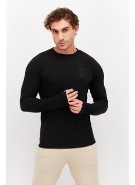 Men Sportswear Fit Long Sleeve Training T Shirt, Black