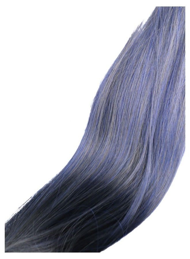 Pokinge Ponytail Extension Hair Claw Blue Color Synthetic Long Straight Pony Tail Wig Fashion Ponytail Claw Clip Female Hair Accessories - Image 4