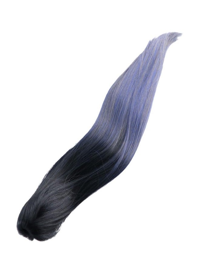 Pokinge Ponytail Extension Hair Claw Blue Color Synthetic Long Straight Pony Tail Wig Fashion Ponytail Claw Clip Female Hair Accessories - Image 2
