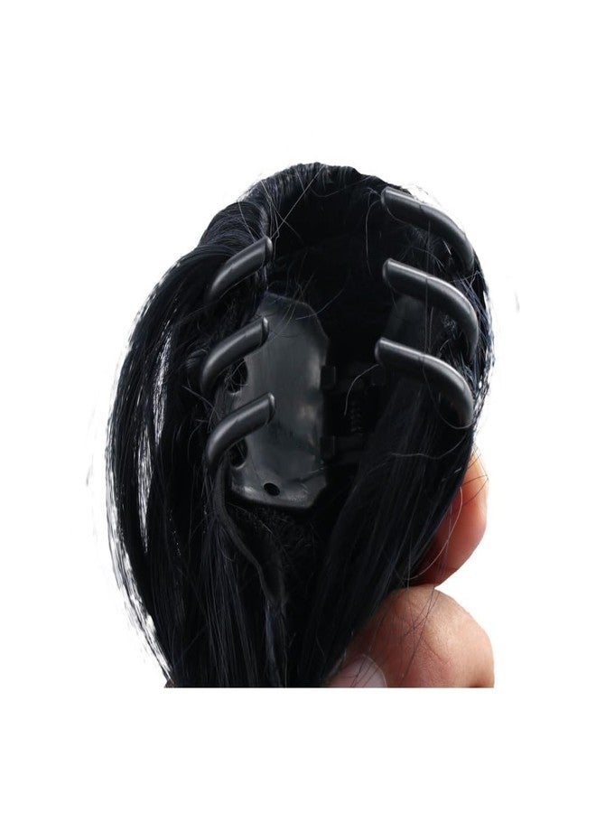 Pokinge Ponytail Extension Hair Claw Blue Color Synthetic Long Straight Pony Tail Wig Fashion Ponytail Claw Clip Female Hair Accessories - Image 5