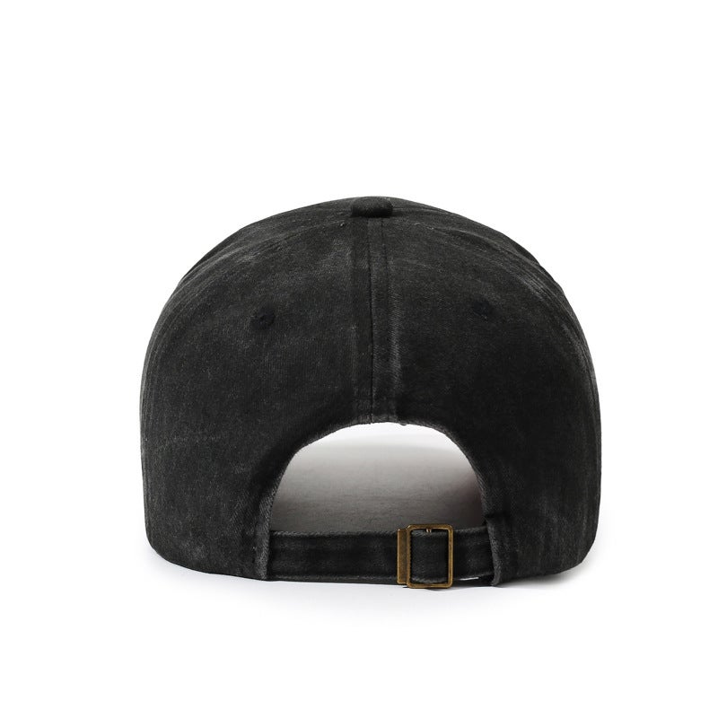 Korean Embroidery ROCK Cap, Washed Cotton Baseball Cap, Retro Hip Hop Hat - Image 3