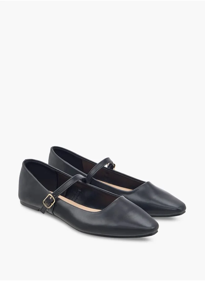فلورا بيلا من شو إكسبرس Women's Solid Ballerina Shoes with Buckle Closure