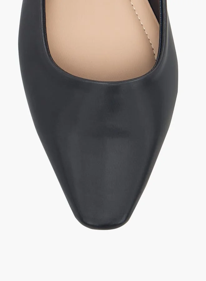 Flora Bella By Shoexpress Women's Solid Ballerina Shoes with Buckle Closure