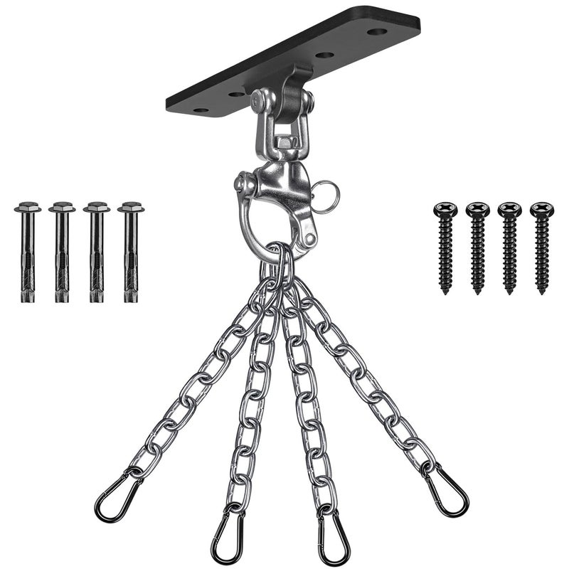 Dolibest Heavy Duty Punching Bag Hanger with Chains 900LB Capacity 360180 Rotation Ceiling Hook Universal Mount for Boxing MMA Heavy Bags Home Gym Training Systems Easy Install