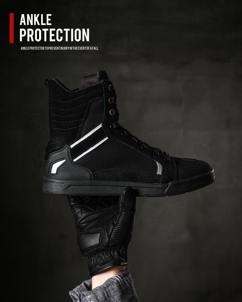 BORLENI Motorcycle Boots Street Riding Shoes Anti-Slip Outdoor Trekking Hike Work Shoes for Men - Image 5