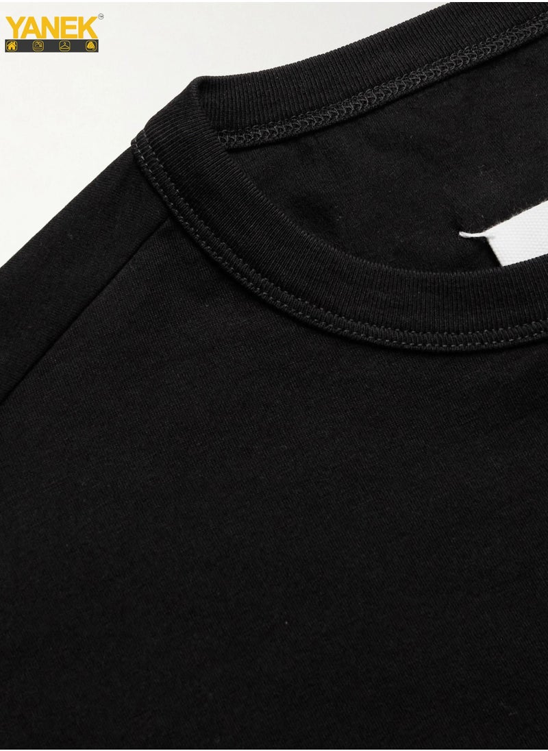 YANEK Plain Mens T Shirt Solid Color Half Sleeves Ultra Soft  - Image 4
