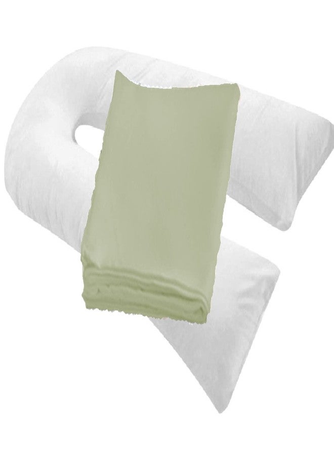 MoonRest Pregnancy Full Body Pillow Cover U-Shaped - Universal Fit U Replacement Cover for Maternity Pillow (Grey) - Image 1