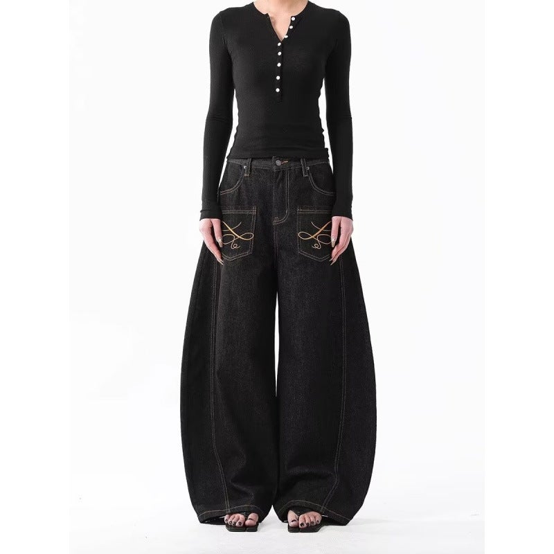 Unisex Classic Denim Jeans Loose Fit Daily Outdoor Wear - Image 2