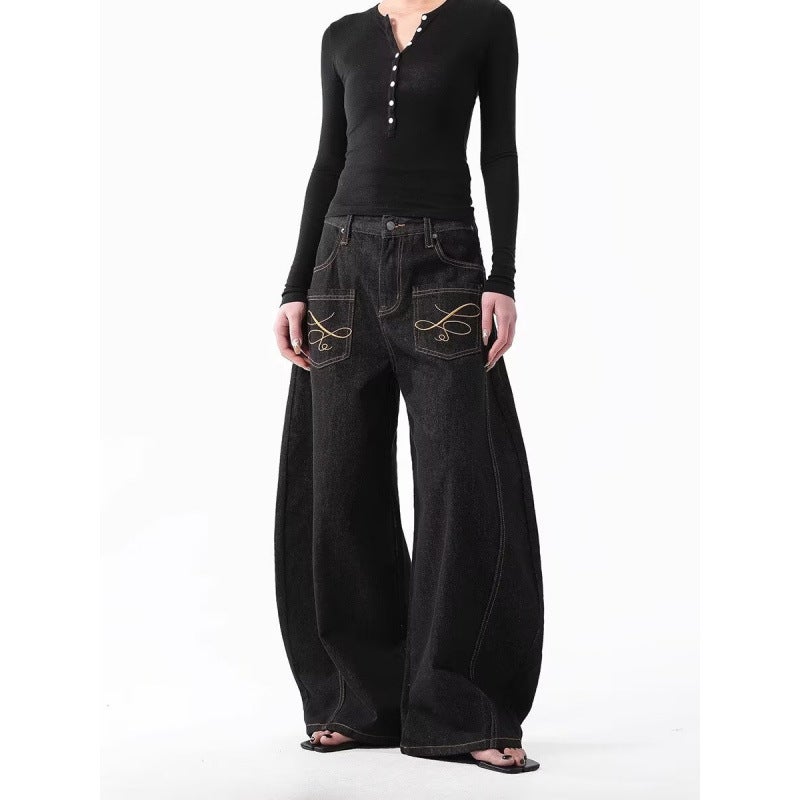 Unisex Classic Denim Jeans Loose Fit Daily Outdoor Wear - Image 3