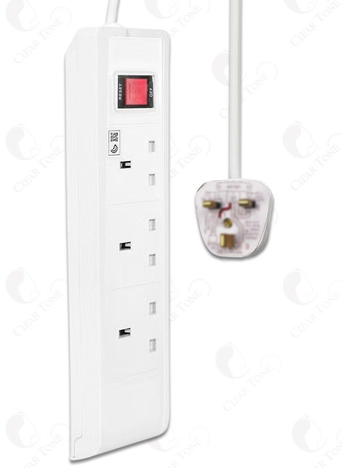 Hi Max Heavy-Duty 3m Extension Cord | 13Amp Fused Plug, 2990W Capacity & Copper Wirings | Multi-Socket Power Strip |  Surge Protected Power Cable | Overload Protection | Safety Shutter for Child Safety - Image 2