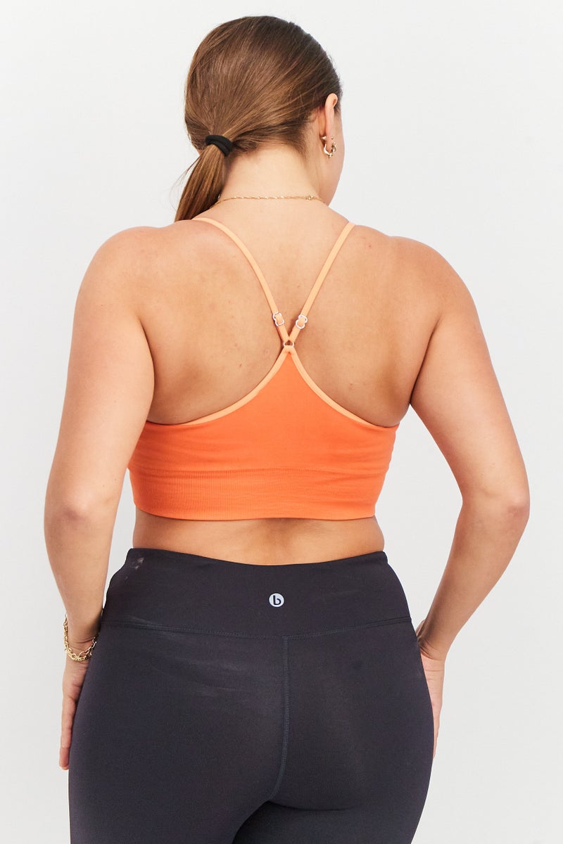 Tchibo Women U Neck Sleeveless Bustier Crop Top, Orange  - Image 2
