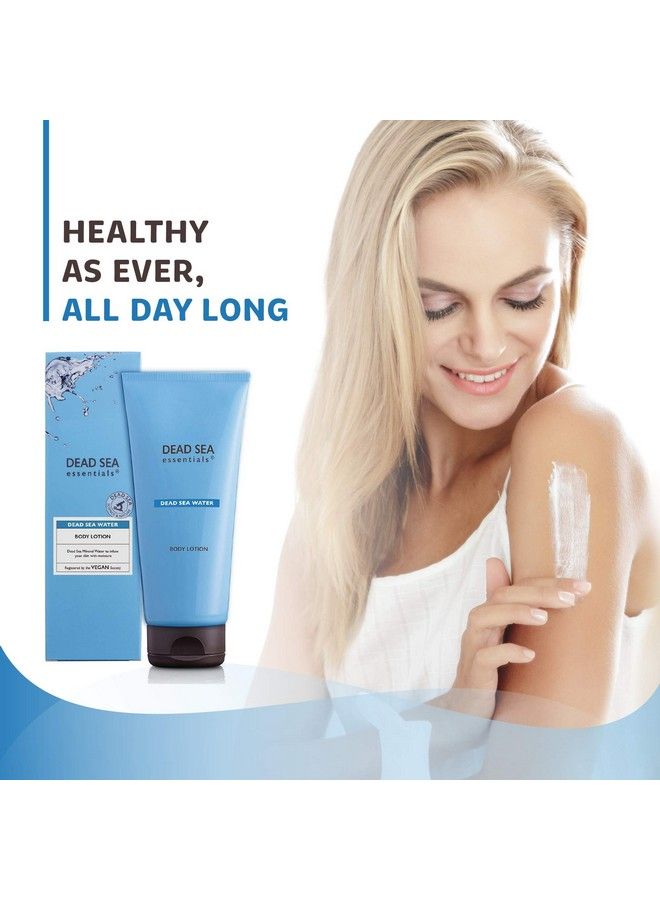 Dead Sea Essentials Hydrating Body Lotion Dry Skin Remedy Vegan Moisturizer Antiaging Treatment Cruelty Free 6.76 Fl Oz 200 Ml - Image 4