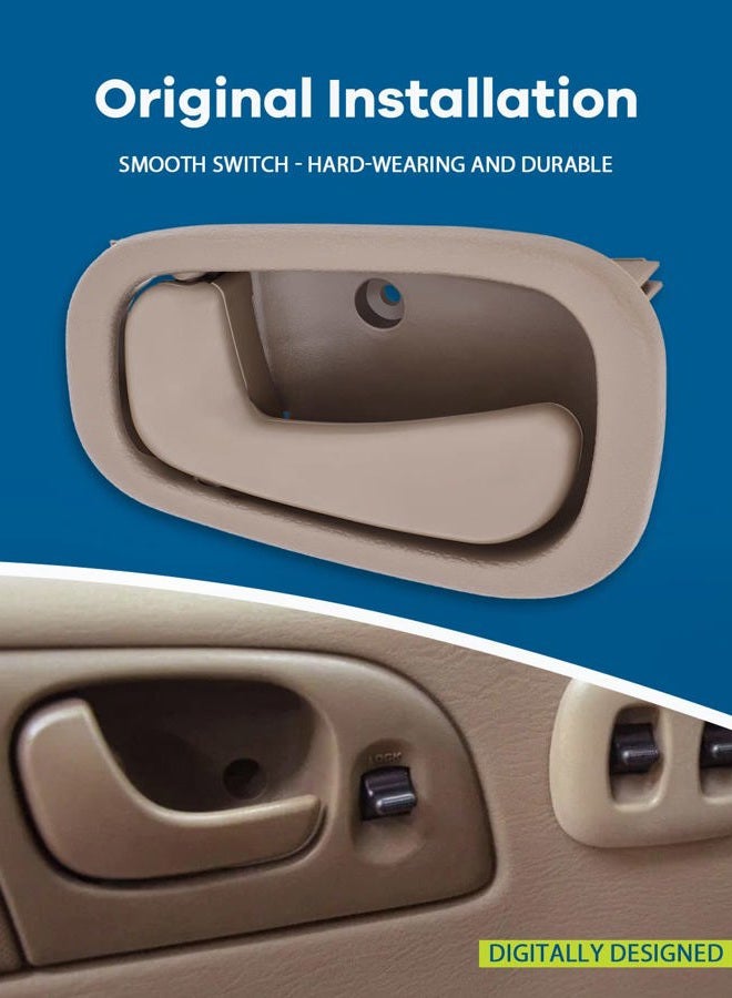 LUJUNTEC Exterior Interior Door Handles,Front Door Handles Driver Left Side,Replacement for 1998-2003 for Toyota for Corolla,2pcs Balck/Beige Handles Replace - Image 3