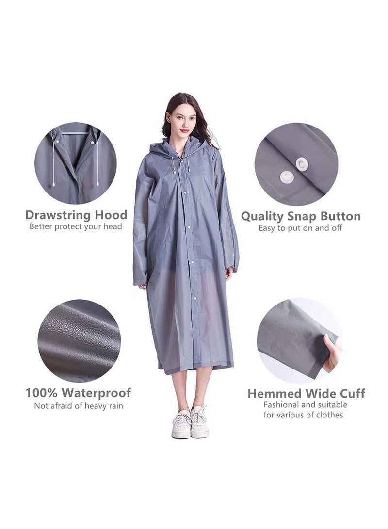 Generic Raincoat Rain Ponchos for Adults Women Men - 1 Pack Reusable EVA Clear Portable Rain Coats Lightweight Jackets with Hood, Rain Ponchos Adults Packable Poncho Adult Clear Hood  - Image 1