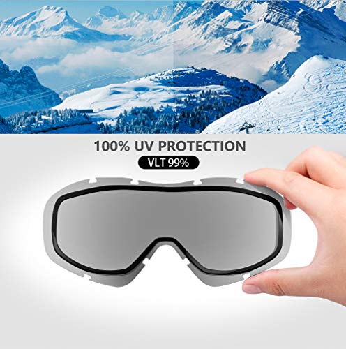 OutdoorMaster OTG Ski Goggles - Over Glasses Ski/Snowboard Goggles for Men, Women & Youth - 100% UV Protection (Black Frame + VLT 99% Clear Lens) - Image 3
