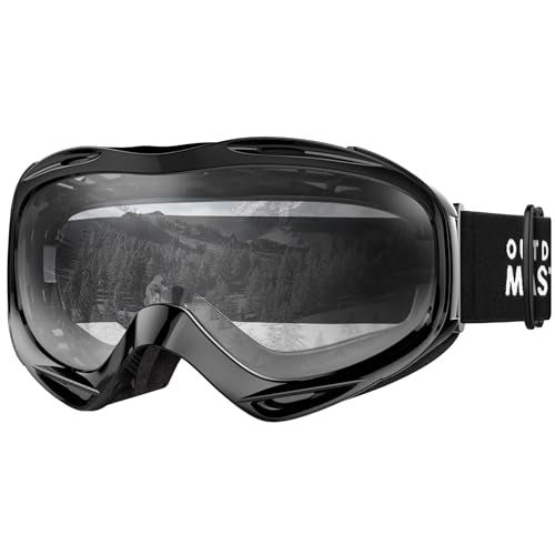 OutdoorMaster OTG Ski Goggles - Over Glasses Ski/Snowboard Goggles for Men, Women & Youth - 100% UV Protection (Black Frame + VLT 99% Clear Lens) - Image 1