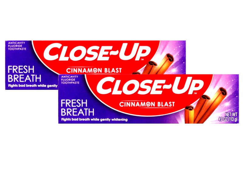 CloseUp AntiCavity Fluoride Toothpaste Freshening Gel with Ultra Cinnamon Flavor Blast 40 oz 2Pack