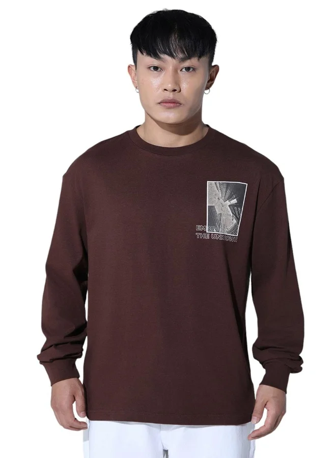 Hubberholme Brown T-Shirt For Men