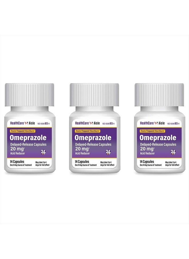 HealthCareAisle - Omeprazole 20 mg, 42 Delayed-Release Capsules - Acid Reducer, 42 Count - Pack Of 1 - Image 1