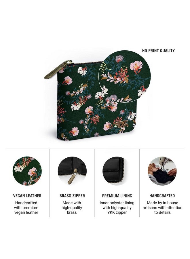 DailyObjects Lush Midnight Women's Zip Card and Coin Wallet | Made with Vegan Leather | Carefully Handcrafted | Slim and Easy to Fit in Pocket - Image 2