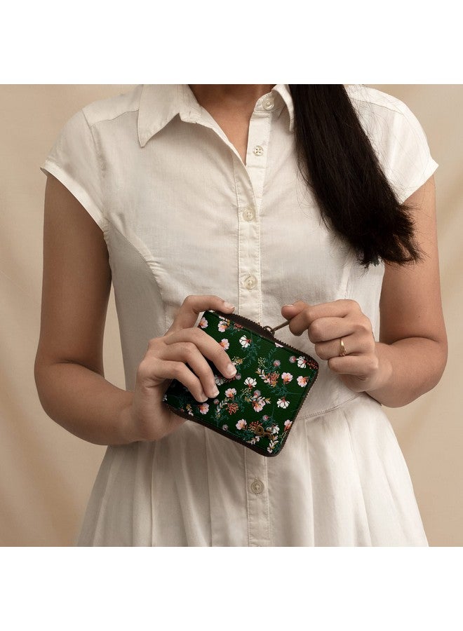 DailyObjects Lush Midnight Women's Zip Card and Coin Wallet | Made with Vegan Leather | Carefully Handcrafted | Slim and Easy to Fit in Pocket - Image 3