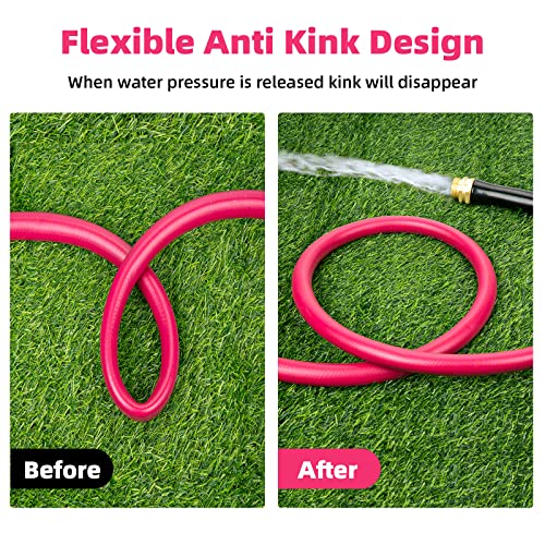 WELLUCK Garden Hose 5/8 in x 3 ft, Heavy Duty Durable Anti Kink Flexible Garden Water Hose for Drinking Water Safe BPA Free, All-weather Lightweight Water Hose for Garden RV Camper Marine - Image 3