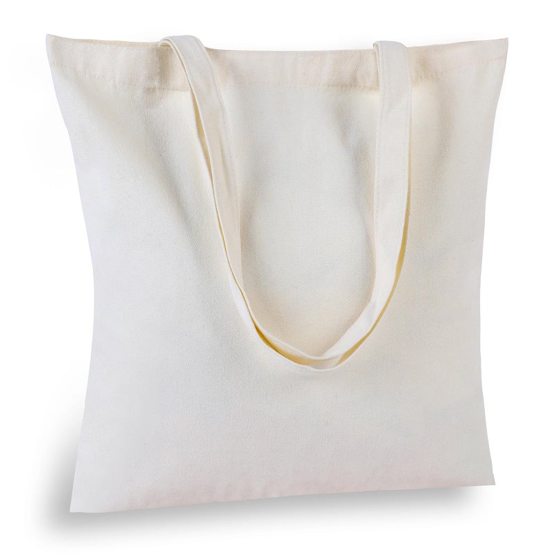FF Sgdfc 2 Pcs Canvas Tote Bags, Natural Color Tote Bags 15 x 16 inch Sustainable Eco Friendly reusable, for Grocery Bags, DIY Gift Bags, Shopping Bags (Natural Colour) - Image 1