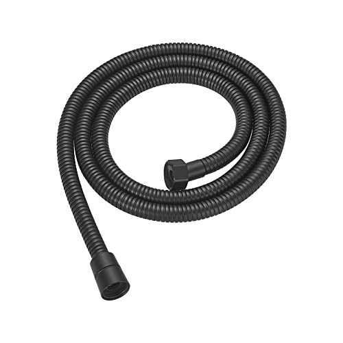 RUMOSE 59 inches Shower Hose Water Plating Shower Head Extension Hose Replacement Extra Long Stainless Steel Shower Tube Attachment Flexible Handheld Shower Sprayer Hose, Matte Black - Image 1