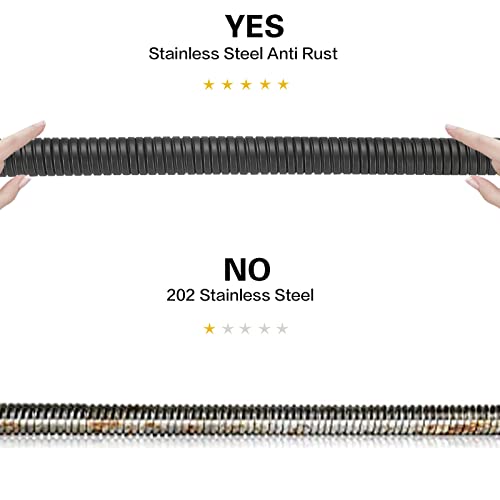 RUMOSE 59 inches Shower Hose Water Plating Shower Head Extension Hose Replacement Extra Long Stainless Steel Shower Tube Attachment Flexible Handheld Shower Sprayer Hose, Matte Black - Image 4