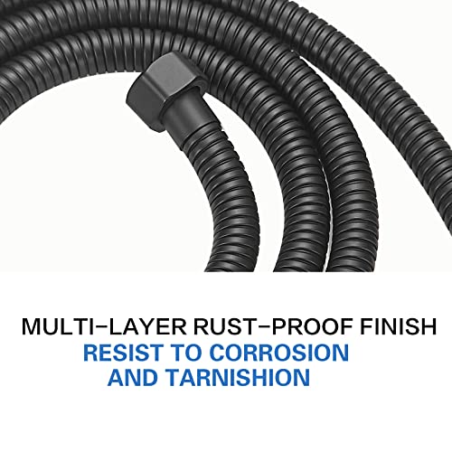 RUMOSE 59 inches Shower Hose Water Plating Shower Head Extension Hose Replacement Extra Long Stainless Steel Shower Tube Attachment Flexible Handheld Shower Sprayer Hose, Matte Black - Image 5