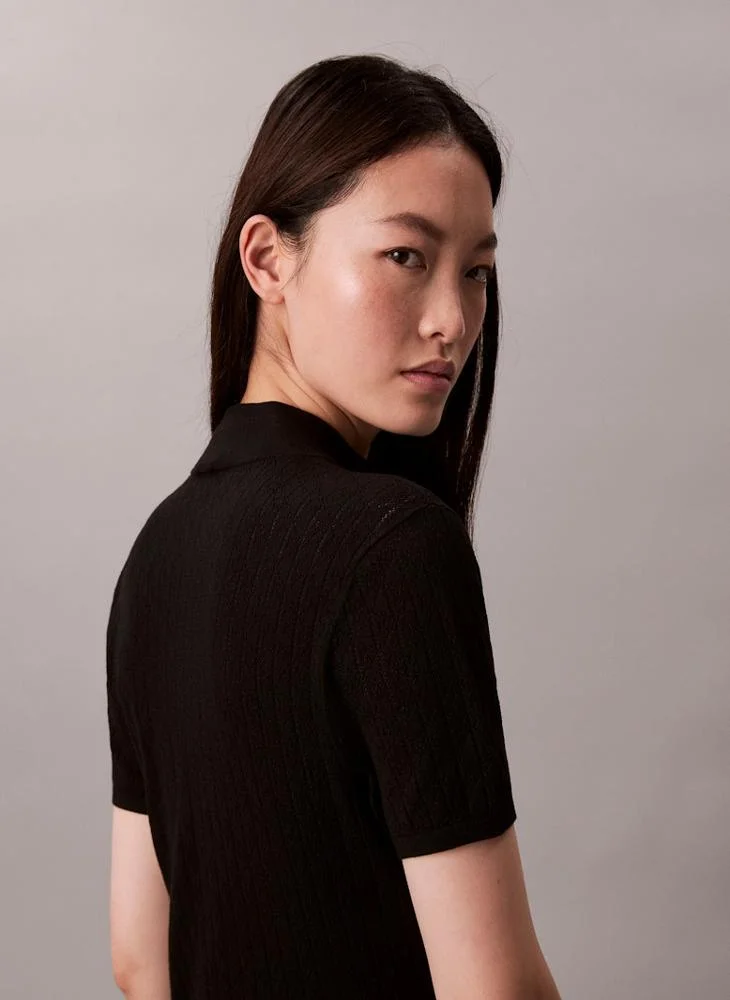Calvin Klein Jeans  Half Zipped Short Sleeve Mini Dress for Women | Best Price UAE