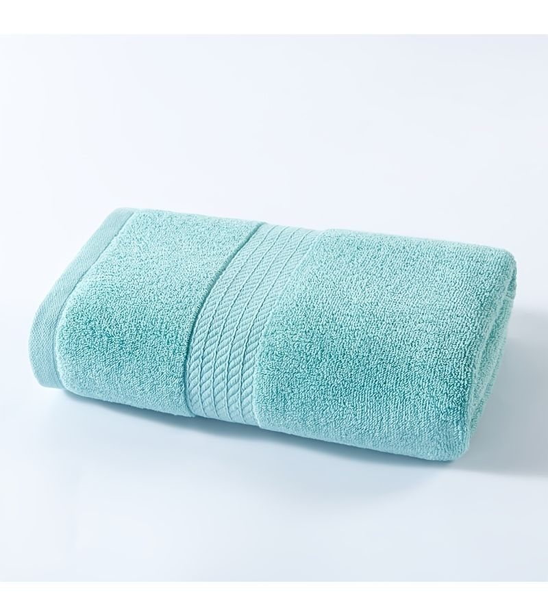 2pcs Pure Cotton Bathroom Towels 50x100cm in Khaki Water Blue Off White - Image 3
