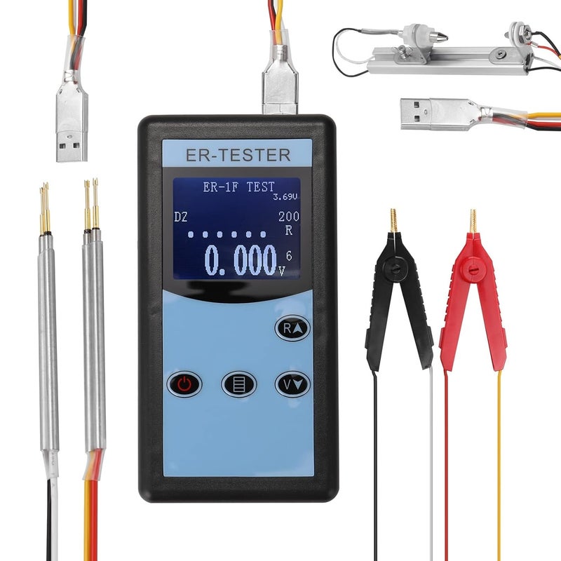 Battery Tester, Internal Resistance Tester Four-Wire Battery Internal Voltage Resistance Testing Tool Handheld Portable Battery Button Tester(Four Wire Rack) - Image 2