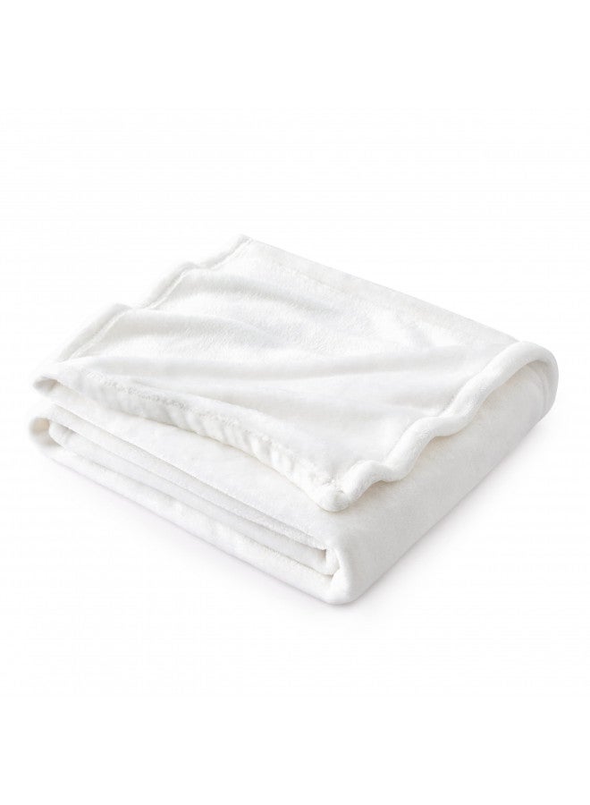 Bedsure Bedsure White Fleece Blanket - 300GSM for Couch, Sofa, Bed, Soft Lightweight Plush Cozy Blankets and Throws for Toddlers, Kids - Image 1