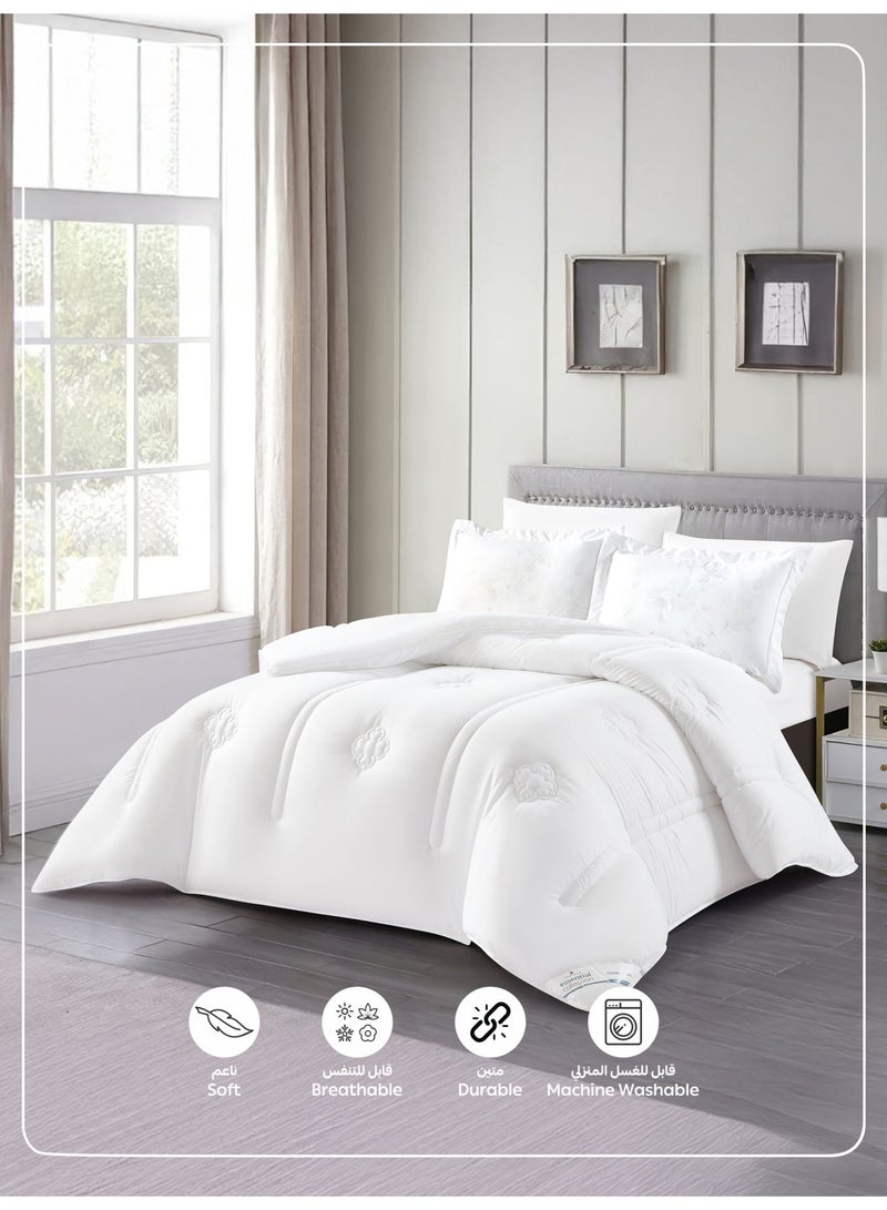 Donetella Bedding Comforter Set, King Size Fits 200x200 cm Bed - 6-Pcs Digital Print Quilted Bed Set, Microfiber Fabric - 1 Comforter, 1 Fitted Sheet, 2 Pillow Shams, 2 Pillowcases - Image 5