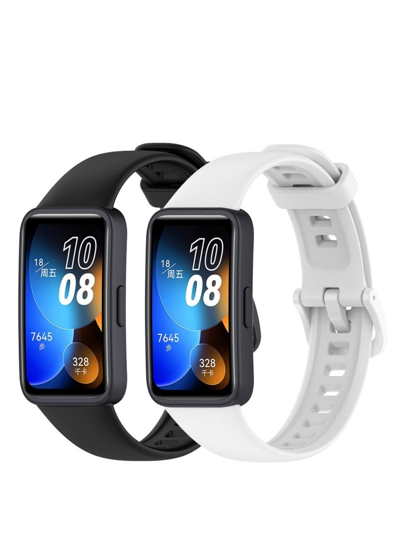 Captaintech 2 Pack Strap Compatible with Huawei Band 8, Soft Silicone Adjustable Replacement Sport Bands for HUAWEI Band 8 for Huawei Band 8  - Image 1