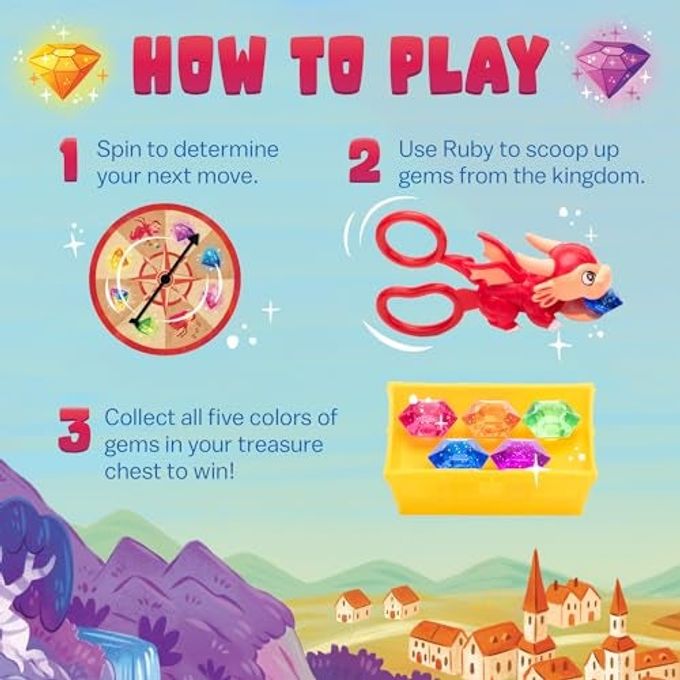 Educational Insights Ruby's Gem Quest Preschool Fine Motor Board Game for Kids, Learning Scissor Skills & Color Matching, Fun Family Game Night, Therapy Games & Tweezer Toys, for 2-4 Players Ages 3+ - Image 3