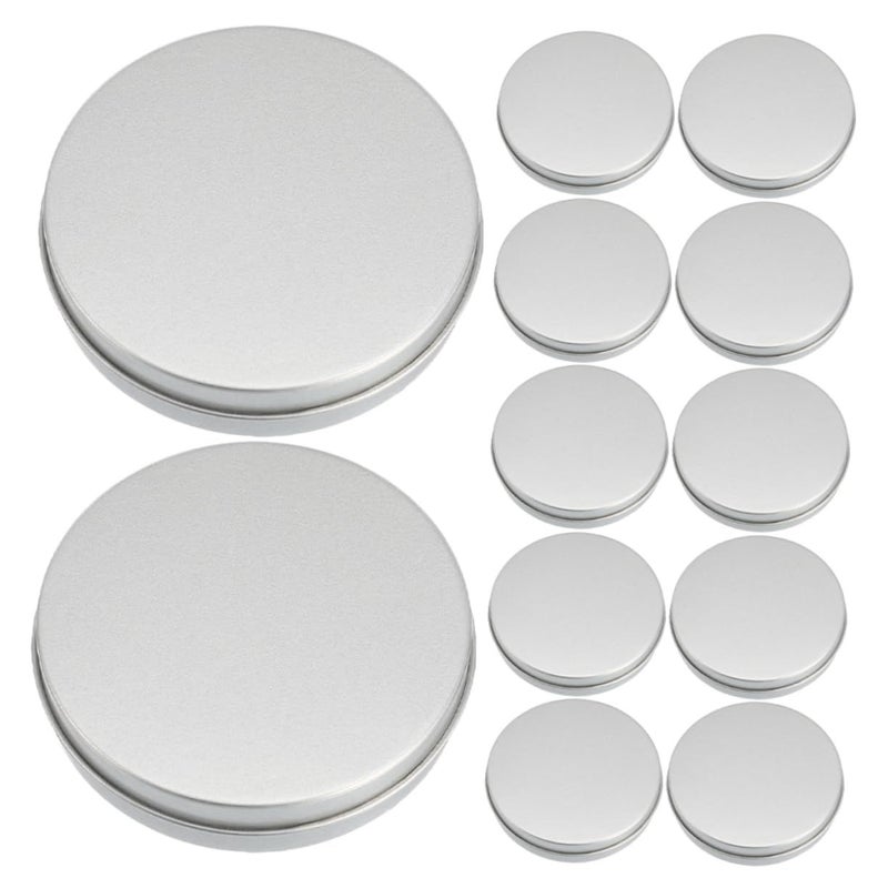 Luxshiny 12 Pack Round Metal Tins With Lids Silver Tinplate Containers For Candy Storage And Diy Cookie Molds - Image 2
