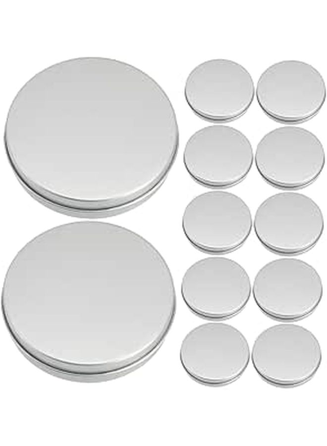 Luxshiny 12 Pack Round Metal Tins With Lids Silver Tinplate Containers For Candy Storage And Diy Cookie Molds - Image 1