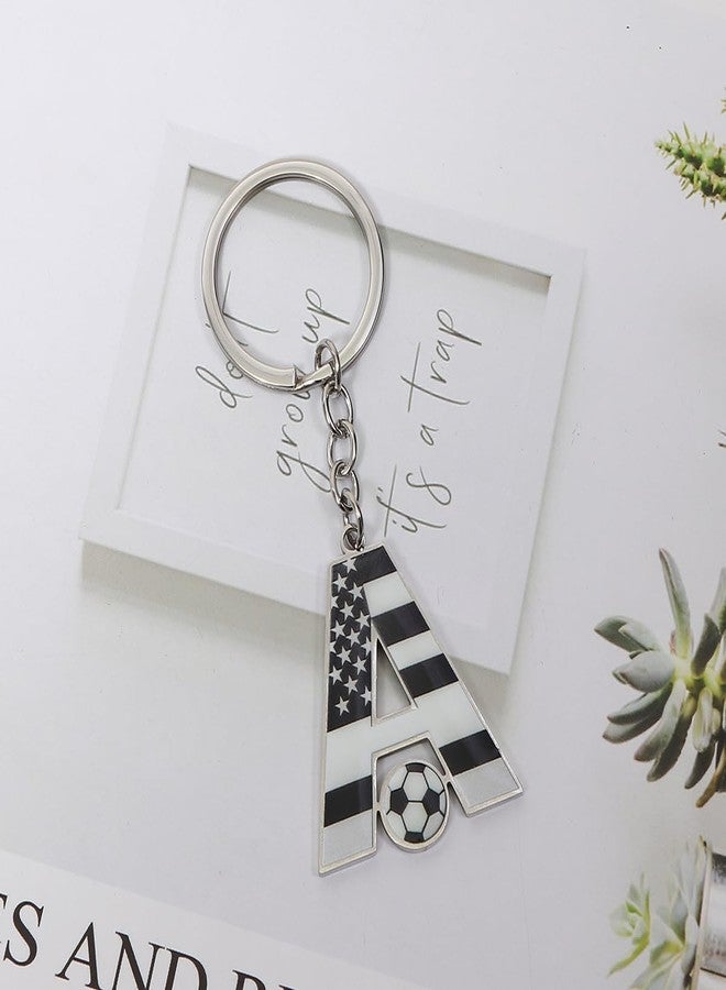 SENFAI Bag Charms Initial A-Z Letter Keychain Bag Charm Soccer Keychain for Handbags Sports Bag (A) - Image 2