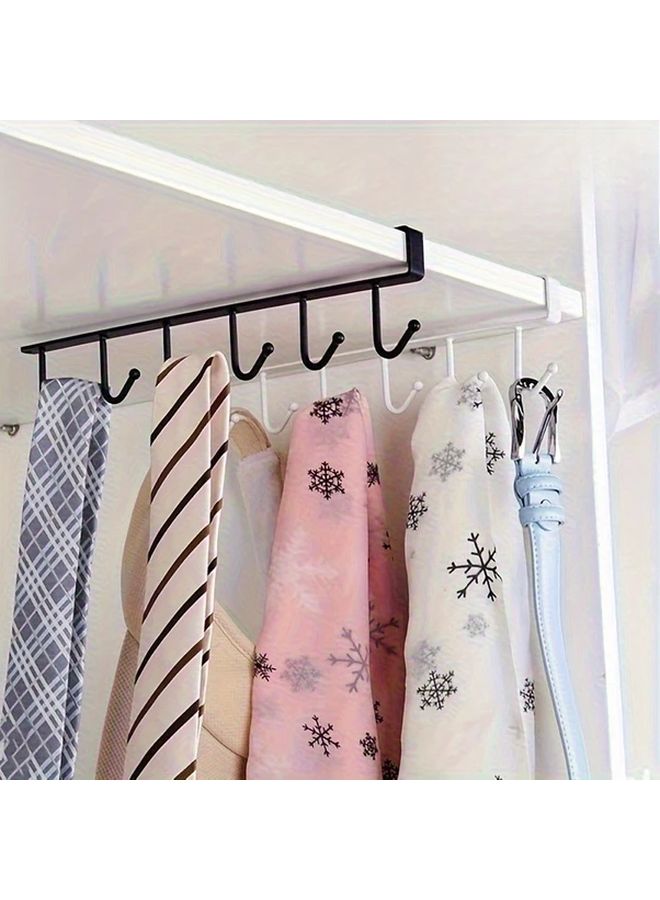 Black Over Cabinet Organizer 6 Tier Hooks Adhesive Mount Kitchen Pantry Storage - Image 3