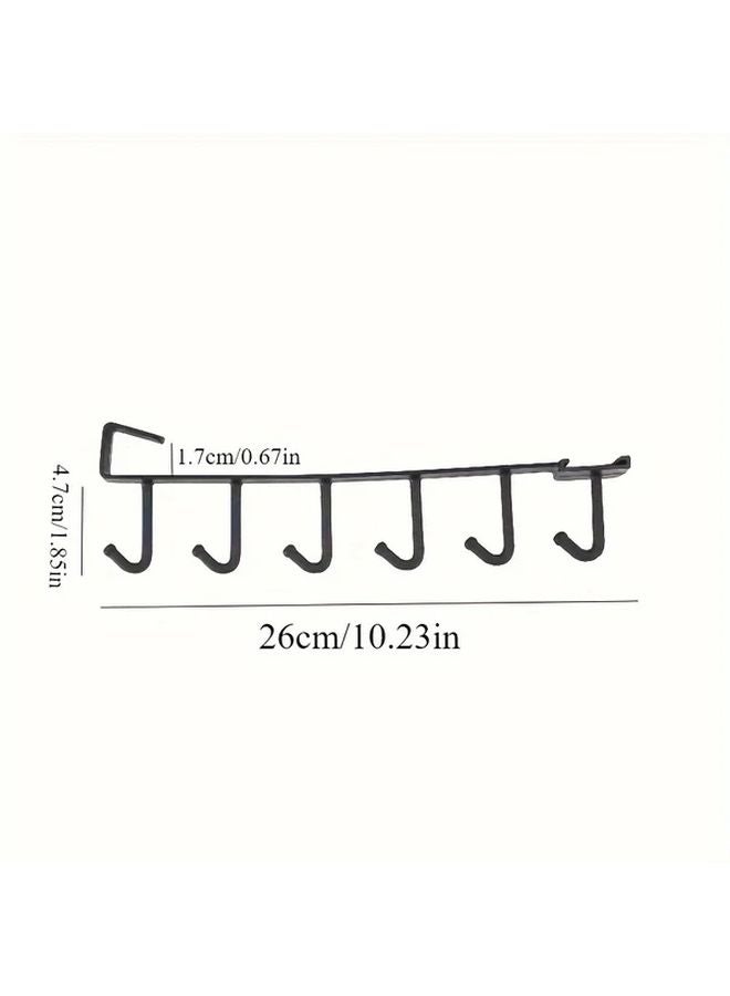 Black Over Cabinet Organizer 6 Tier Hooks Adhesive Mount Kitchen Pantry Storage - Image 4