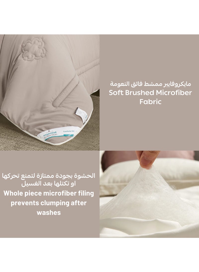 دوناتيلا طقم مفرش ريجنت 4 قطع مقاس مفرد ونص 170 × 230 سم بحشوة ثابتة بيج فاتح  - Image 4