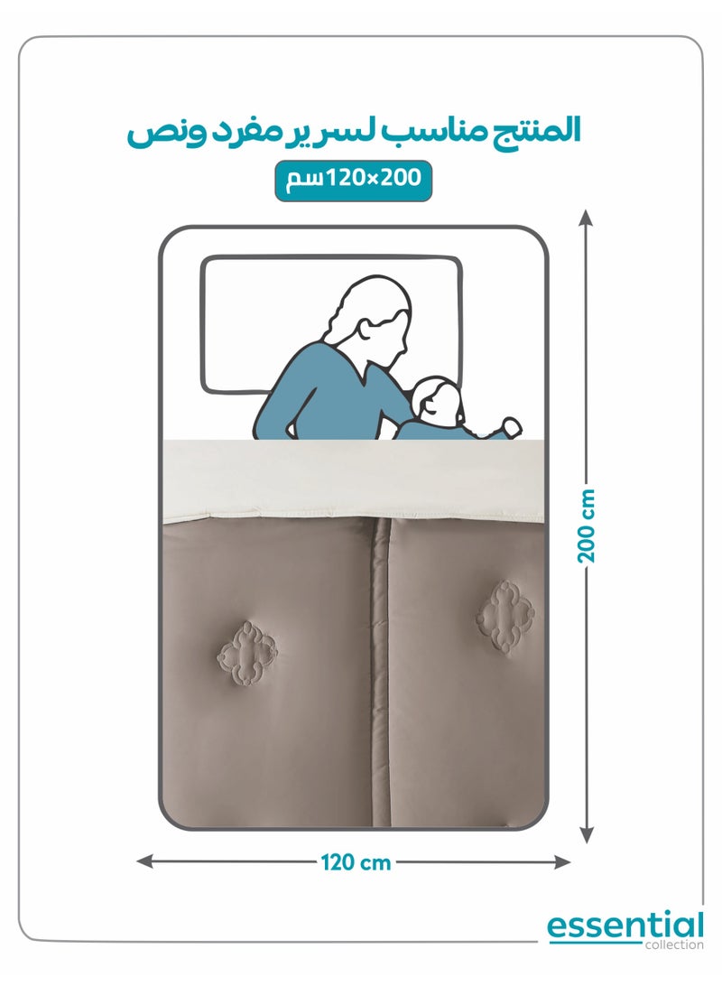 Donetella Bedding Comforter Set, Single Size Fits 120x200 cm - 4-Pcs Digital Print Quilted Bed Set, Microfiber Fabric - 1 Comforter, 1 Fitted Sheet, 1 Pillowcase And  1 Pillow Sham - Image 2