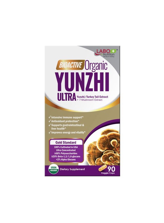 LABO Nutrition Bioactive Organic Yunzhi/Turkey Tail Ultra, USDA Organic, 8 Medicinal Mushroom Supplement, Cordyceps, Maitake, Reishi, Agaricus blazei Murill, Shiitake, for Immunity, No Fillers, Vegan - Image 2