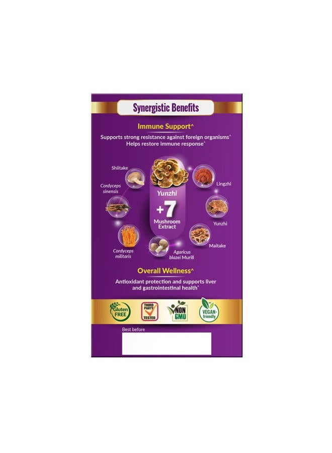 LABO Nutrition Bioactive Organic Yunzhi/Turkey Tail Ultra, USDA Organic, 8 Medicinal Mushroom Supplement, Cordyceps, Maitake, Reishi, Agaricus blazei Murill, Shiitake, for Immunity, No Fillers, Vegan - Image 3