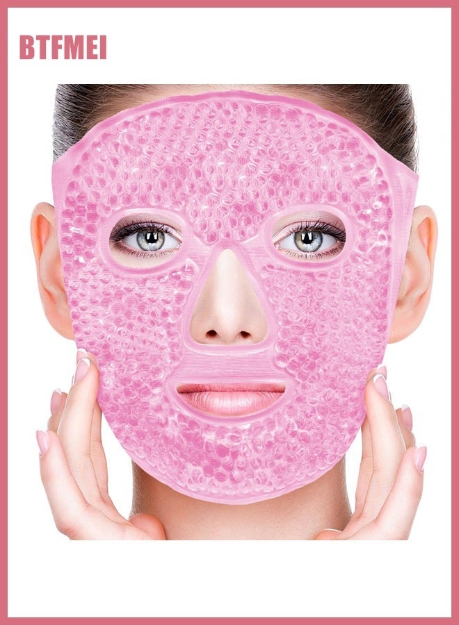 BTFMEI Face Eye Mask Ice Pack for Reducing Puffiness, Bags Under Eyes, Puffy Dark Circles, Migraine,Hot/Cold Pack with Soft Plush Backing - Image 3