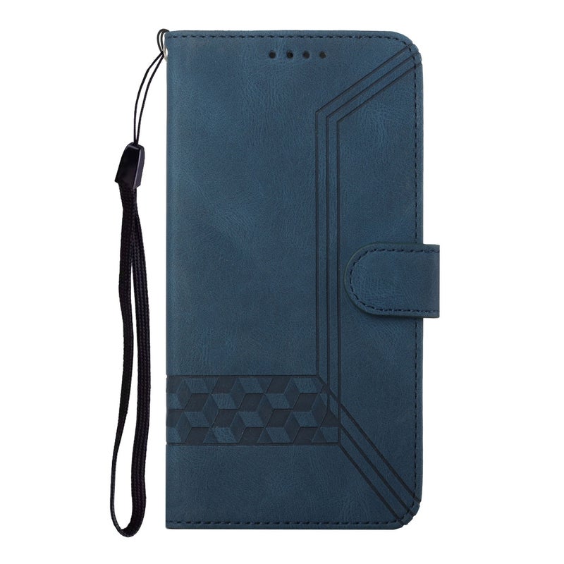 HuHa Protective Cover For Google Pixel 9 Pro Cubic Skin Feel Flip Leather Phone Case(Blue) - Image 3