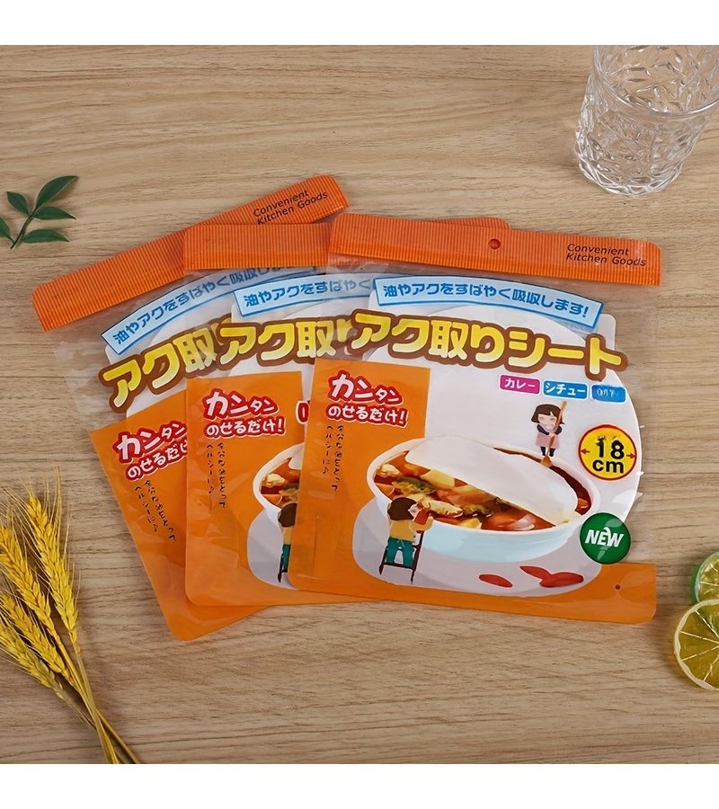 Japanese Style 12pcs 7.09 Inch Oil Absorbing Sheets For Kitchen Baking Cooking Grease Removal - Image 3