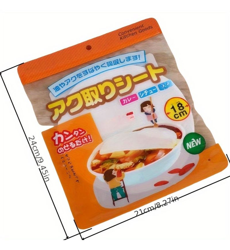 Japanese Style 12pcs 7.09 Inch Oil Absorbing Sheets For Kitchen Baking Cooking Grease Removal - Image 5